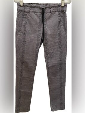 BEVY FLOG SILVER GRAY SHELY SNAKE PYTHON PRINT SLIM STRAIGHT DRAWSTRING JOGGERS